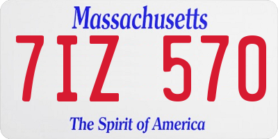 MA license plate 7IZ570
