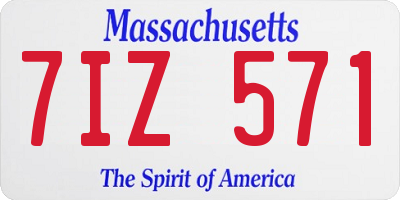 MA license plate 7IZ571