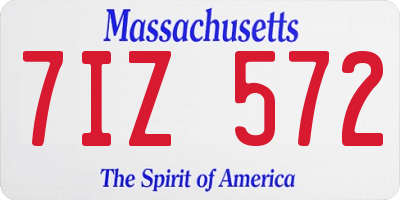 MA license plate 7IZ572
