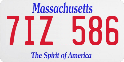 MA license plate 7IZ586