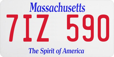 MA license plate 7IZ590