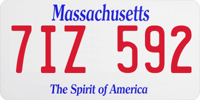 MA license plate 7IZ592