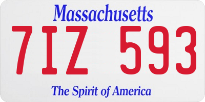 MA license plate 7IZ593