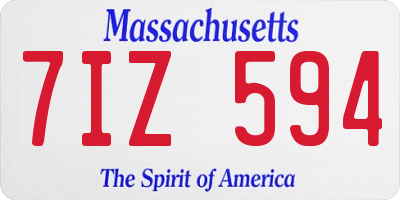 MA license plate 7IZ594
