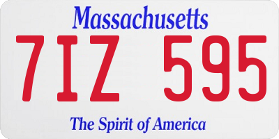 MA license plate 7IZ595