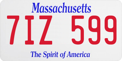 MA license plate 7IZ599
