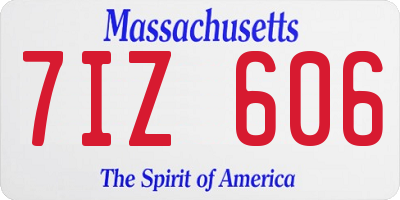 MA license plate 7IZ606