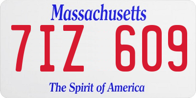 MA license plate 7IZ609