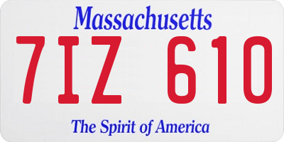 MA license plate 7IZ610