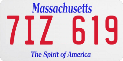 MA license plate 7IZ619