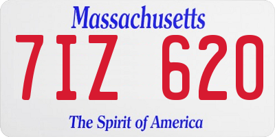 MA license plate 7IZ620