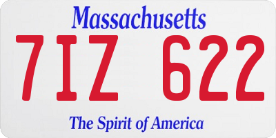 MA license plate 7IZ622