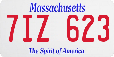 MA license plate 7IZ623