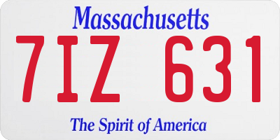 MA license plate 7IZ631