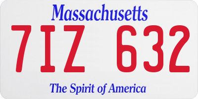 MA license plate 7IZ632