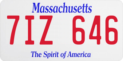 MA license plate 7IZ646