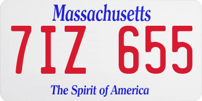 MA license plate 7IZ655