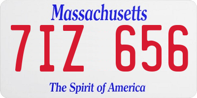 MA license plate 7IZ656