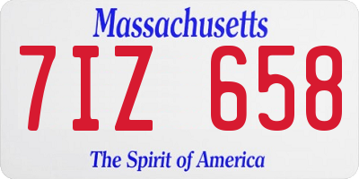 MA license plate 7IZ658
