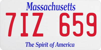 MA license plate 7IZ659
