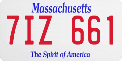 MA license plate 7IZ661