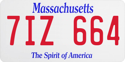 MA license plate 7IZ664