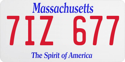 MA license plate 7IZ677