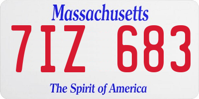 MA license plate 7IZ683