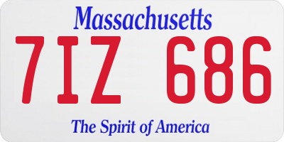MA license plate 7IZ686