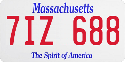 MA license plate 7IZ688