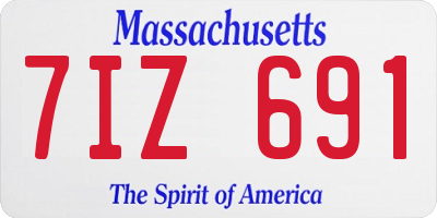 MA license plate 7IZ691
