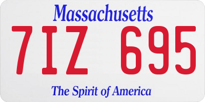 MA license plate 7IZ695