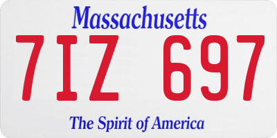 MA license plate 7IZ697