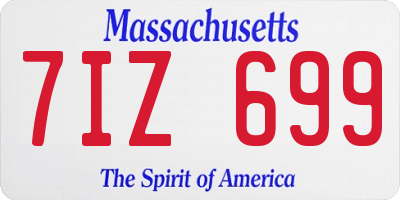 MA license plate 7IZ699