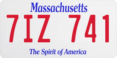 MA license plate 7IZ741