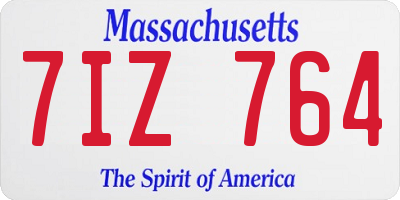 MA license plate 7IZ764