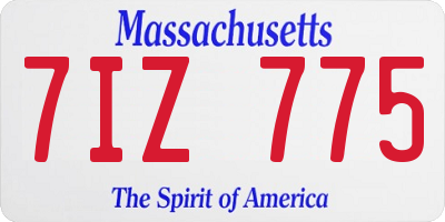 MA license plate 7IZ775