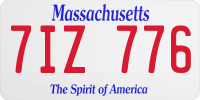 MA license plate 7IZ776
