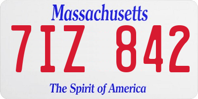MA license plate 7IZ842