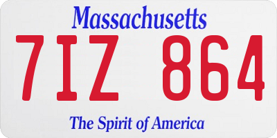 MA license plate 7IZ864