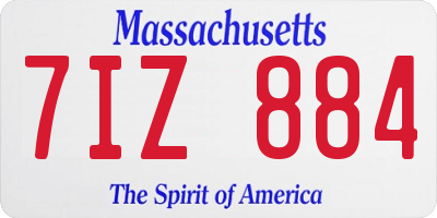 MA license plate 7IZ884