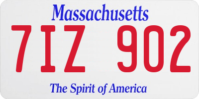 MA license plate 7IZ902