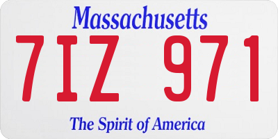 MA license plate 7IZ971