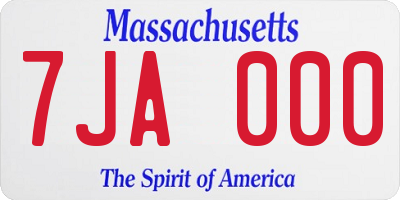 MA license plate 7JA000
