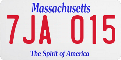 MA license plate 7JA015