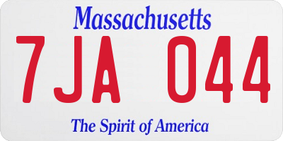 MA license plate 7JA044