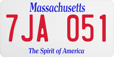 MA license plate 7JA051