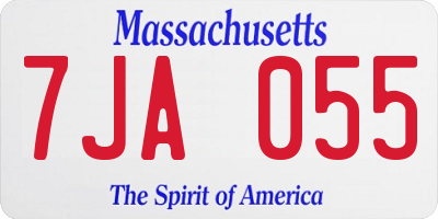MA license plate 7JA055