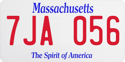 MA license plate 7JA056