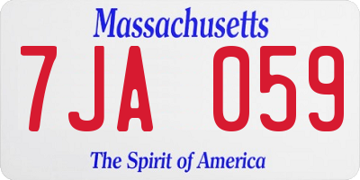 MA license plate 7JA059